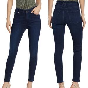 Good American Good Legs Skinny Jeans Raw Hem Ankle Dark Blue Plus Size 14-18